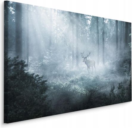 Obraz do jadalni las 3D jeleń Drzewa trawa 120x80