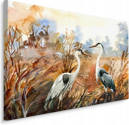 Obraz canvas żurawie ptaki jesień akwarela 40x30
