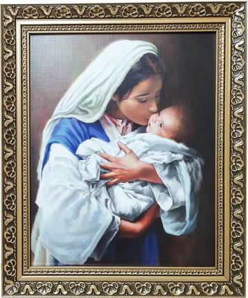 Święty Obraz Z Szybą 25X30 Matka Boska Karmiąca