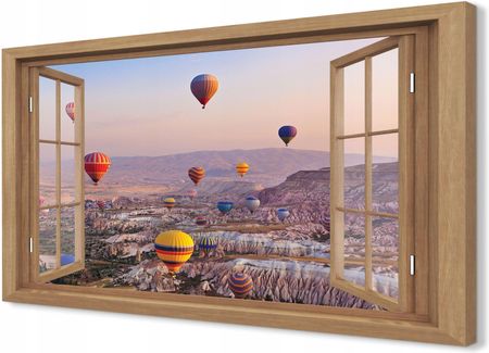 Obraz okno 3d 120x80 do pokoju Balony góry