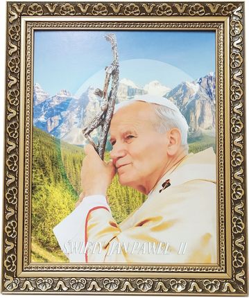 Święty Obraz Z Szybą 25X30 Papieża Jana Pawła II