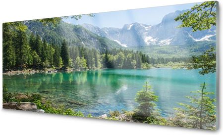 Obraz na Szkle Góry Jezioro Las Przyroda 125x50