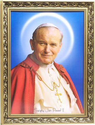 Obraz Św. Papieża Jana Pawła II Stylowa Rama 62X82