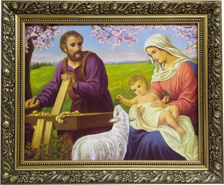 Obraz W Złotej Ramie 50x60 Świętej Rodziny Józef
