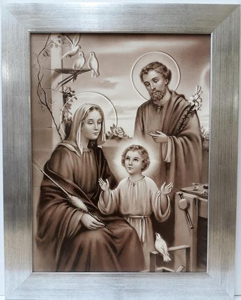 Obraz Religijny 40X50 Świętej Rodziny Jezus Sepia