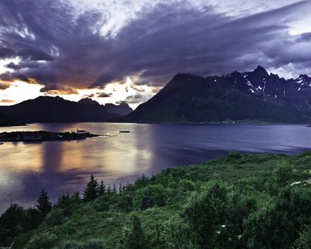 Plakat 50x40cm Piękny krajobraz norweskiego fiordu