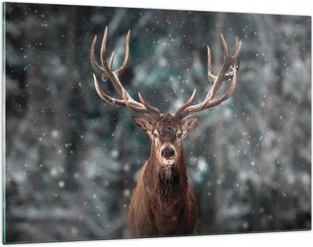 Obraz na szkle 120x80 rogacz jeleń zima