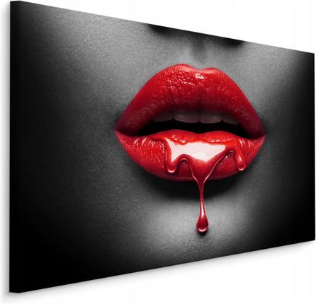 Obraz Czerwony Błyszczyk Na Ustach Efekt 3D 120x80