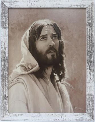 Święty Obraz W Ramie Jezusa Sepia 35X45