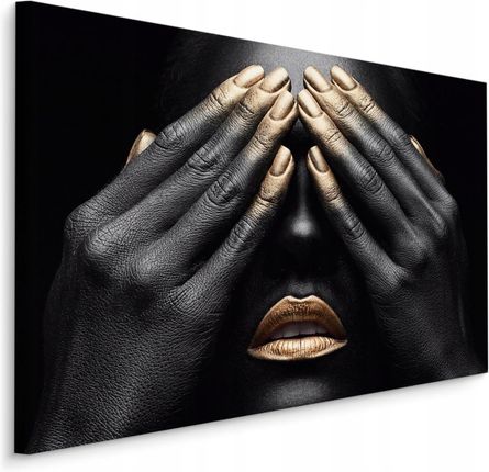 Obraz Ścienny Portet Kobiety Złoty Make Up 40x30