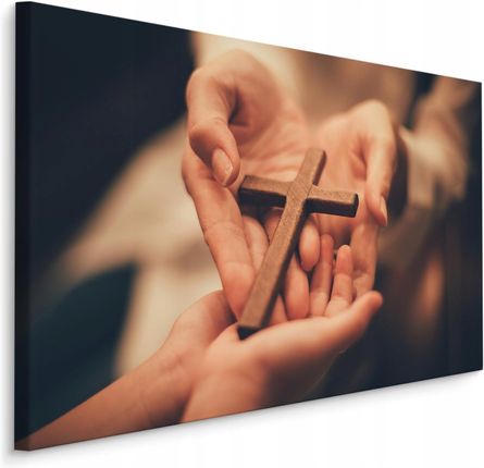Obraz Ścienny Krzyż Dłonie Modlitwa Religia 120x80