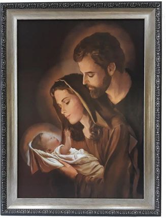 Obraz W Srebrnej Ramie 62X82 Świętej Rodziny Jezus