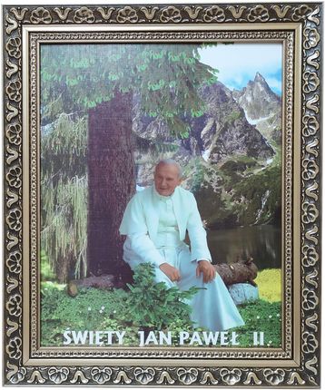 Święty Obraz Z Szybą 25X30 Papieża Jana Pawła II