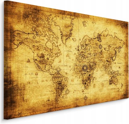 Obraz do Biura Starożytna Mapa Świata Dekor 120x80
