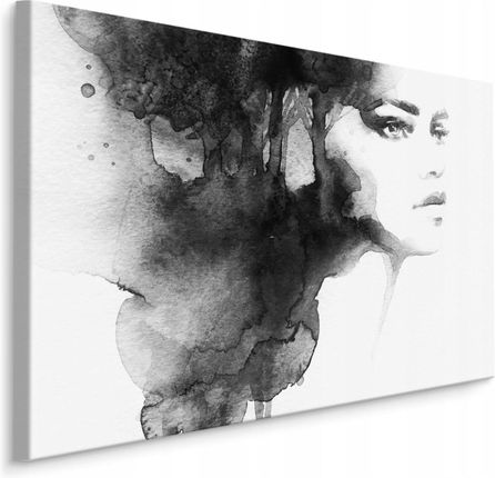 Obraz czarno-biały portret kobiety Akwarela 120x80