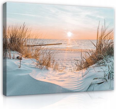 Obraz Morze Plaża Zachód Słońca Na Płótnie 80x60