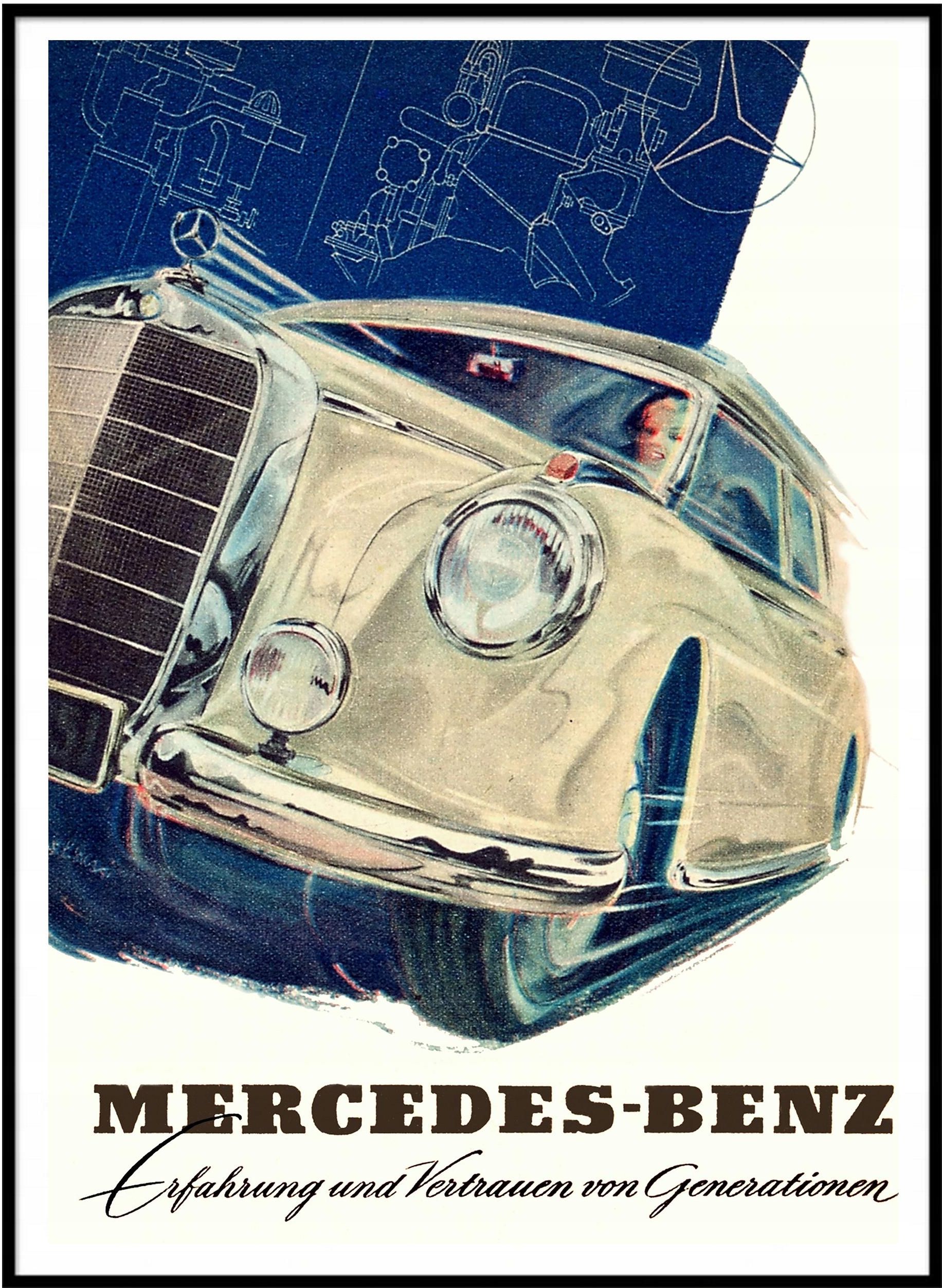 Plakat Mercedes Benz klasyk samochód Dekoracja A3 - Opinie i atrakcyjne ...