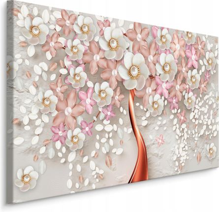 Obraz Do Salonu Abstrakcja Drzewo Kwiaty 3D 90x60