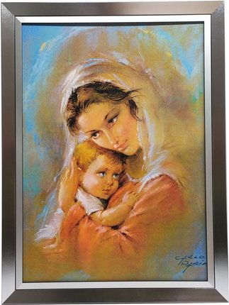 Obraz W Srebrnej Ramie 60X80 Matka Boża Karmiąca