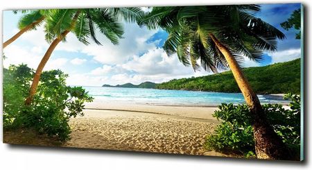 Obraz szklany duży Palmy na plaży 125x50