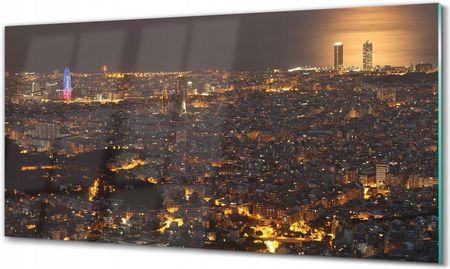 Obraz szklany foto-obraz Miasto noc widok 100x50