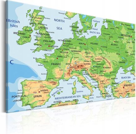 Obraz Mapa Europy 120X80