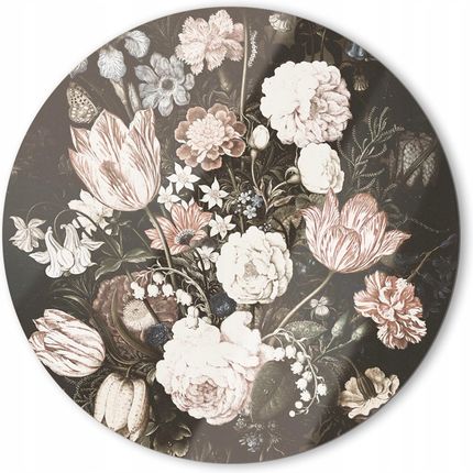 Dekoracyjny obraz szkło z grafiką Retro kwiaty 50