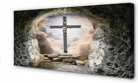 Obraz płótno Jaskinia krzyż światło Jezus 100x50