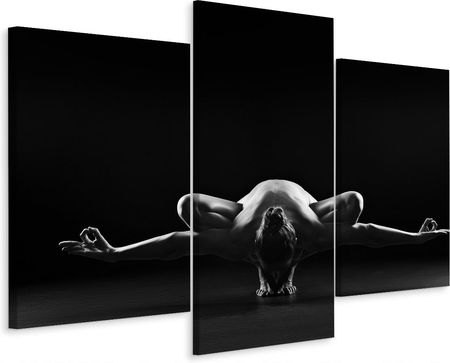 Obraz Tryptyk Kobieta Ćwicząca Jogę Akt 3D 150x100