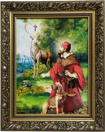 Obraz 40X50 Świętego Huberta Patrona Myśliwych