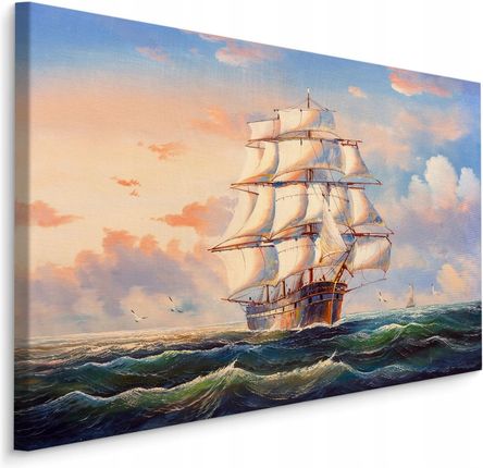 Obraz do salonu łódź statek morze krajobraz 120x80