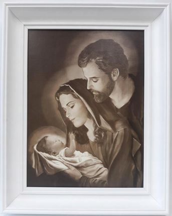 Obraz W Białej Ramie 40X50 Świętej Rodziny Sepia