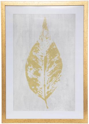 Plakat ozdobny Drewniana Rama złoty liść 50x70 cm