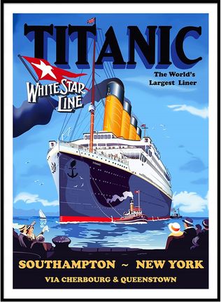 Plakat Statek Titanic 1912 Retro Vintage A2