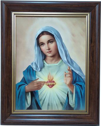 Obraz W Brązowej Ramie 40X50 Otwarte Serce Maryii