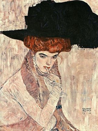 Obraz The black feather hat Gustav Klimt 60x45