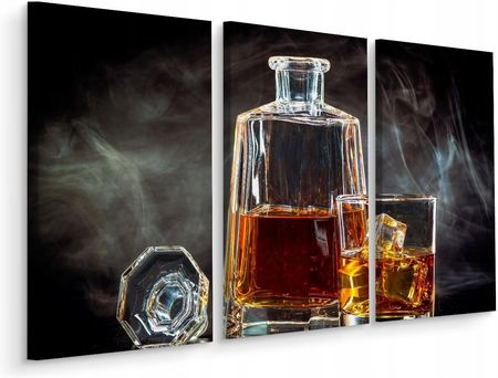 Obraz Tryptyk Karafka Whiskey Drink Lód 3D 150x100