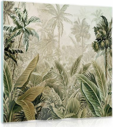 Obraz Szklany Na Szkle Do Salonu Dżungla 30x30