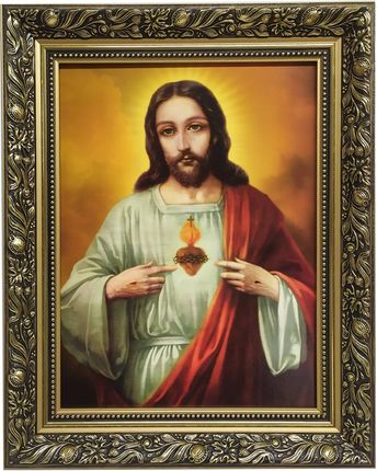 Święty Obraz Na Ścianę 40X50 Otwarte Serce Jezusa