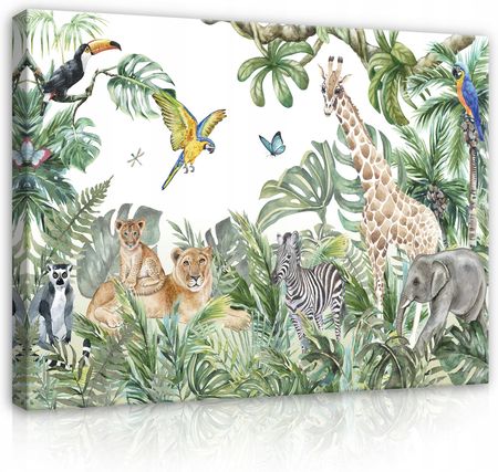 Obraz Do Pokoju Dziecka Zwierzęta Dżungla 60x40