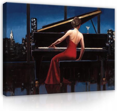 Obraz Na Płótnie Kobieta Muzyka Pianino 100x70