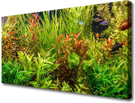 Obraz na Płótnie Akwarium Rybki Rośliny 100x50