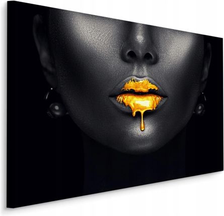 Obraz na Płótnie Złote Usta Abstrakcja 3D 70x50