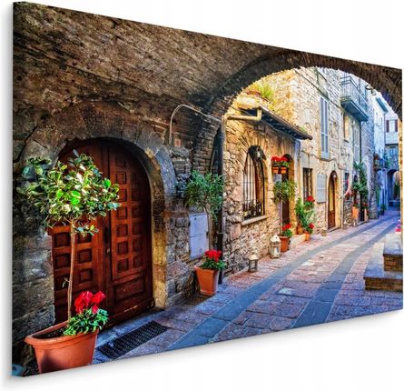 Obraz Ścienny Włoska Uliczka Mur Widok 3D 100x70