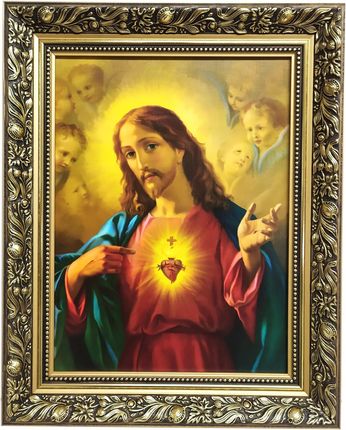 Święty Obraz Na Ścianę 40X50 Otwarte Serce Jezusa