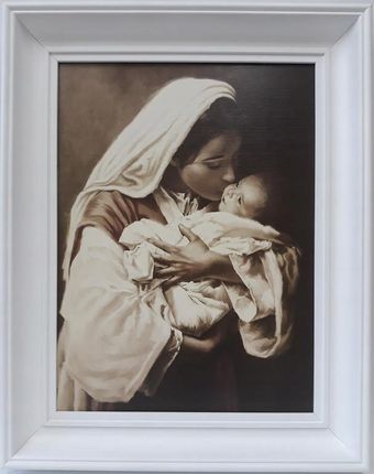 Obraz W Białej Ramie 40X50 Matka Boska Karmiąca