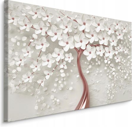 Obraz Do Sypialni Białe Kwiaty Abstrakcja 120x80