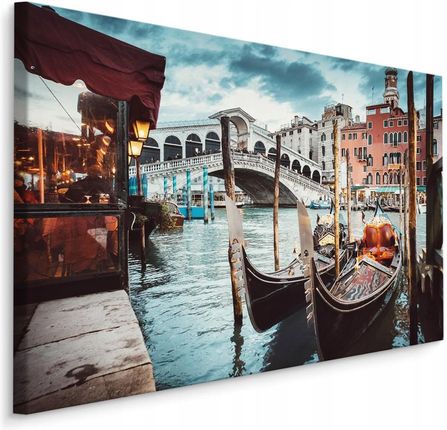 Obraz do salonu łodzie architektura Wenecja 100x70