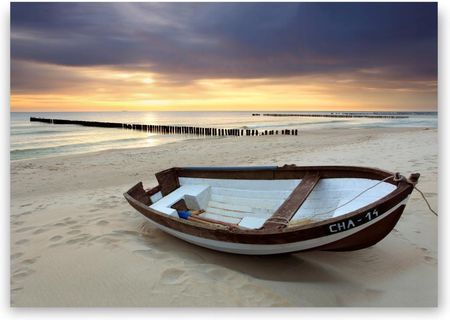 Łódka Plaża Morze plakat B2 50x70cm obraz #213
