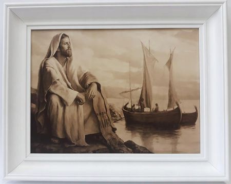 Nowoczesny Obraz Religijny 40X50 Jezusa Przy Łodzi